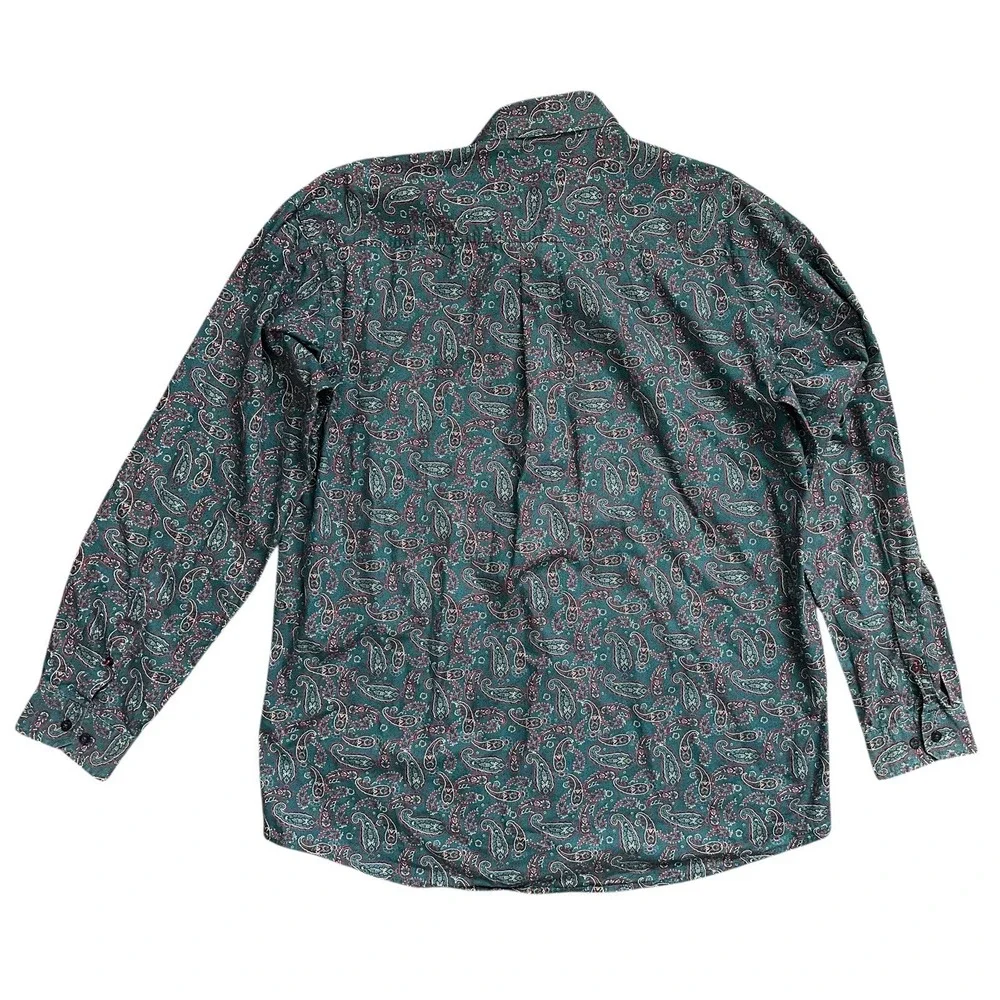 Cinch‎ Cotton Paisley Western Casual Button-Down Multicolor Blue Pink Shirt Sz L - Picture 8 of 9